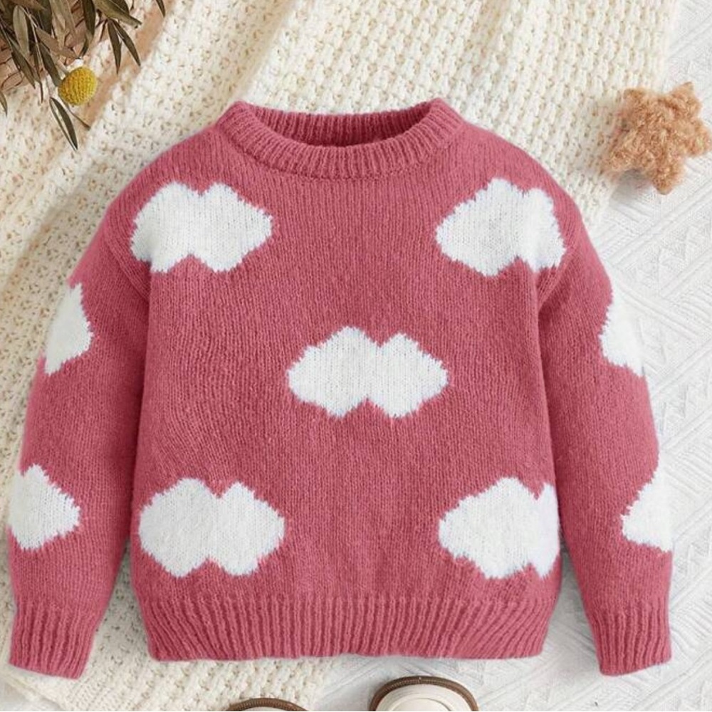 Pink Cloud Pattern Sweater